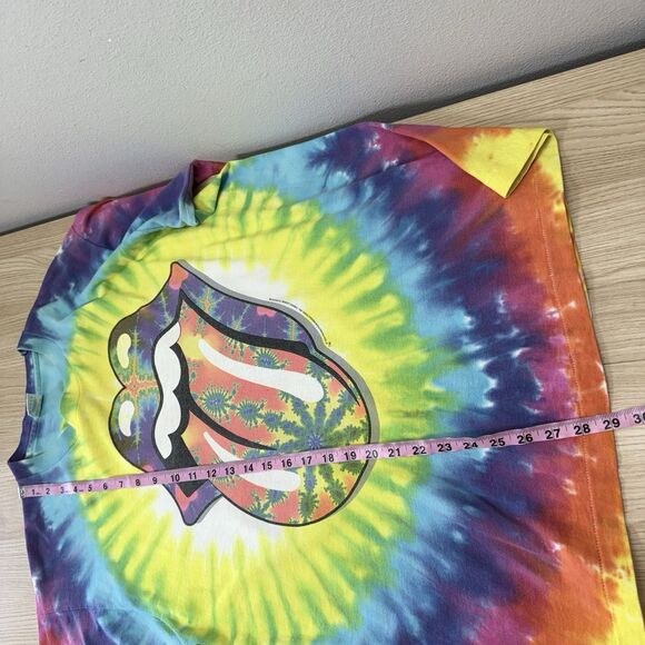 Vintage Rolling Stones Shirt Mens XL Tie Dye 90s Fractal 1994 Tour Concert Tee - Picture 11 of 12